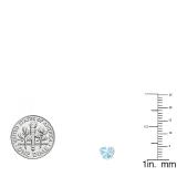 1.00 Carat (ctw) 14K White Gold Heart Shape Natural Aquamarine Ladies Stud Earrings 1 CT