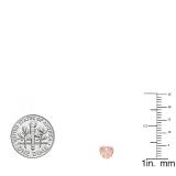 1.00 Carat (ctw) 18K Rose Gold Heart Shape Natural Morganite Ladies Stud Earrings 1 CT