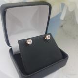 1.00 Carat (ctw) 18K Rose Gold Heart Shape Natural Morganite Ladies Stud Earrings 1 CT