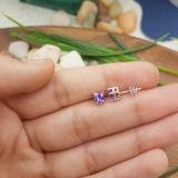1.00 Carat (ctw) 18K White Gold Heart Shape Natural Amethyst Ladies Stud Earrings 1 CT