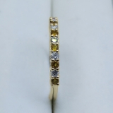 0.33 Carat (ctw) 14K Yellow Gold Round Citrine & White Diamond Anniversary Stackable Wedding Band 1/3 CT