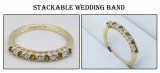 0.33 Carat (ctw) 14K Yellow Gold Round Citrine & White Diamond Anniversary Stackable Wedding Band 1/3 CT