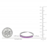 0.33 Carat (ctw) 10K White Gold Round Amethyst Anniversary Stackable Wedding Band 1/3 CT
