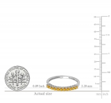0.25 Carat (ctw) 10K White Gold Round Citrine Anniversary Stackable Wedding Band 1/4 CT