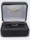 0.33 Carat (ctw) 14K White Gold Round Garnet Anniversary Stackable Wedding Band 1/3 CT