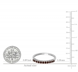 0.33 Carat (ctw) 14K White Gold Round Garnet Anniversary Stackable Wedding Band 1/3 CT