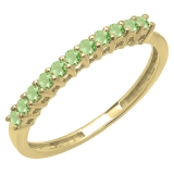 0.33 Carat (ctw) 18K Yellow Gold Round Peridot Anniversary Stackable Wedding Band 1/3 CT