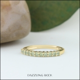 0.33 Carat (ctw) 18K Yellow Gold Round Peridot Anniversary Stackable Wedding Band 1/3 CT