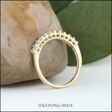 0.33 Carat (ctw) 18K Yellow Gold Round Peridot Anniversary Stackable Wedding Band 1/3 CT