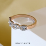0.28 Carat (ctw) 10K Rose Gold Round Aquamarine & White Diamond Ladies Bridal Stackable Anniversary Wedding Band Swirl Ring 1/4 CT