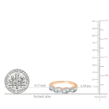 0.28 Carat (ctw) 10K Rose Gold Round Aquamarine & White Diamond Ladies Bridal Stackable Anniversary Wedding Band Swirl Ring 1/4 CT