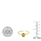 0.75 Carat (ctw) 10K Yellow Gold Oval Cut Citrine & Round White Diamond Ladies Bridal Promise Engagement Ring 3/4 CT