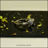 0.15 Carat (Ctw) 10k Yellow Gold Round Tanzanite & White Diamond Ladies Bridal Promise Irish Love And Friendship Band Claddagh Heart Shape Ring