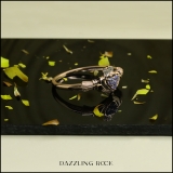 0.15 Carat (Ctw) 10k Yellow Gold Round Tanzanite & White Diamond Ladies Bridal Promise Irish Love And Friendship Band Claddagh Heart Shape Ring