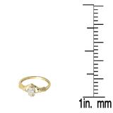 0.15 Carat (Ctw) 10k Yellow Gold Round White Diamond Ladies Bridal Promise Irish Love And Friendship Band Claddagh Heart Shape Ring