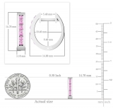 0.36 Carat (ctw) 18k White Gold Round Pink Sapphire Ladies Huggie Hoop Earrings 1/3 CT