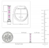 0.36 Carat (ctw) 14k White Gold Round Pink Sapphire & White Diamond Ladies Huggie Hoop Earrings 1/3 CT