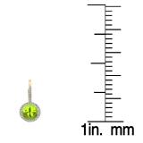 3.70 Carat (ctw) 14K Yellow Gold Round Cut Peridot & White Diamond Ladies Halo Style Dangling Drop Earrings