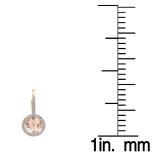 3.70 Carat (ctw) 14K Rose Gold Round Cut Morganite & White Diamond Ladies Halo Style Dangling Drop Earrings