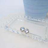 2.40 Carat (ctw) 14K Rose Gold Cushion Cut Aquamarine & Round Cut White Diamond Ladies Halo Style Stud Earrings