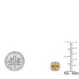 2.40 Carat (ctw) 10K White Gold Cushion Cut Citrine & Round Cut White Diamond Ladies Halo Style Stud Earrings