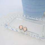 2.40 Carat (ctw) 14K Rose Gold Cushion Cut Morganite & Round Cut White Diamond Ladies Halo Style Stud Earrings