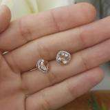 2.40 Carat (ctw) 14K Rose Gold Cushion Cut Morganite & Round Cut White Diamond Ladies Halo Style Stud Earrings