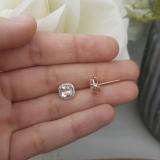 2.40 Carat (ctw) 14K Rose Gold Cushion Cut Morganite & Round Cut White Diamond Ladies Halo Style Stud Earrings