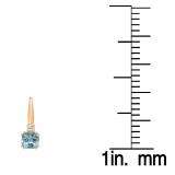 1.05 Carat (ctw) 10K Rose Gold Cushion Cut Aquamarine & Round Cut White Diamond Ladies Dangling Drop Earrings 1 CT