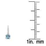 1.05 Carat (ctw) 10K White Gold Cushion Cut Aquamarine & Round Cut White Diamond Ladies Dangling Drop Earrings 1 CT