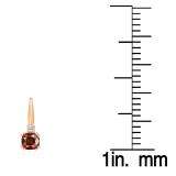 1.05 Carat (ctw) 10K Rose Gold Cushion Cut Garnet & Round Cut White Diamond Ladies Dangling Drop Earrings 1 CT