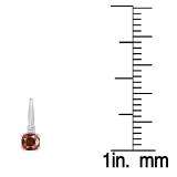 1.05 Carat (ctw) 10K White Gold Cushion Cut Garnet & Round Cut White Diamond Ladies Dangling Drop Earrings 1 CT