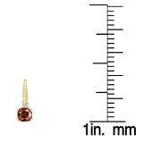 1.05 Carat (ctw) 10K Yellow Gold Cushion Cut Garnet & Round Cut White Diamond Ladies Dangling Drop Earrings 1 CT