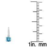 1.05 Carat (ctw) 10K White Gold Cushion Cut Blue Topaz & Round Cut White Diamond Ladies Dangling Drop Earrings 1 CT
