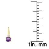 1.05 Carat (ctw) 10K Yellow Gold Cushion Cut Amethyst & Round Cut White Diamond Ladies Dangling Drop Earrings 1 CT
