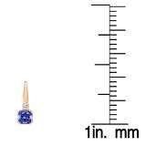 1.05 Carat (ctw) 10K Rose Gold Cushion Cut Tanzanite & Round Cut White Diamond Ladies Dangling Drop Earrings 1 CT