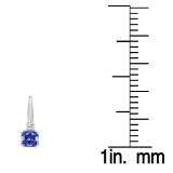 1.05 Carat (ctw) 14K White Gold Cushion Cut Tanzanite & Round Cut White Diamond Ladies Dangling Drop Earrings 1 CT