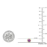 0.45 Carat (ctw) 10K Yellow Gold Round Cut Amethyst & White Diamond Ladies Halo Style Stud Earrings 1/2 CT