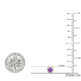 0.45 Carat (ctw) 14K White Gold Round Cut Amethyst & White Diamond Ladies Halo Style Stud Earrings 1/2 CT