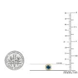0.45 Carat (ctw) 10K Yellow Gold Round Cut Blue & White Diamond Ladies Halo Style Stud Earrings 1/2 CT