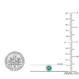 0.45 Carat (ctw) 10K White Gold Round Cut Emerald & White Diamond Ladies Halo Style Stud Earrings 1/2 CT
