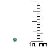 0.45 Carat (ctw) 10K White Gold Round Cut Emerald & White Diamond Ladies Halo Style Stud Earrings 1/2 CT