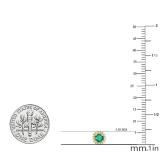0.45 Carat (ctw) 10K Yellow Gold Round Cut Emerald & White Diamond Ladies Halo Style Stud Earrings 1/2 CT