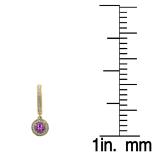 0.70 Carat (ctw) 10K Yellow Gold Round Amethyst & White Diamond Ladies Halo Style Dangling Drop Earrings 3/4 CT