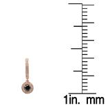 0.70 Carat (ctw) 10K Rose Gold Round Black & White Diamond Ladies Halo Style Dangling Drop Earrings 3/4 CT
