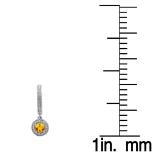 0.70 Carat (ctw) 10K White Gold Round Citrine & White Diamond Ladies Halo Style Dangling Drop Earrings 3/4 CT