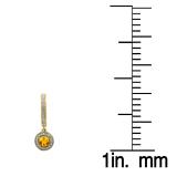0.70 Carat (ctw) 10K Yellow Gold Round Citrine & White Diamond Ladies Halo Style Dangling Drop Earrings 3/4 CT