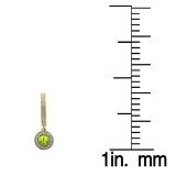 0.70 Carat (ctw) 10K Yellow Gold Round Peridot & White Diamond Ladies Halo Style Dangling Drop Earrings 3/4 CT