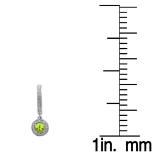 0.70 Carat (ctw) 18K White Gold Round Peridot & White Diamond Ladies Halo Style Dangling Drop Earrings 3/4 CT