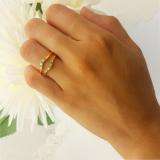 0.10 Carat (ctw) 14K Yellow Gold Round Emerald & White Diamond Ladies Anniversary Wedding Band Guard Double Ring 1/10 CT